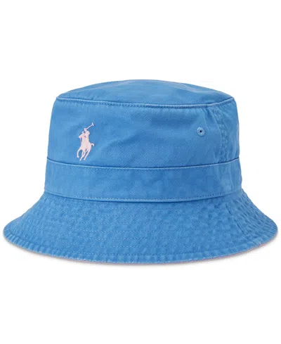 Shop Polo Ralph Lauren Men's Cotton Chino Bucket Hat In New England Blue