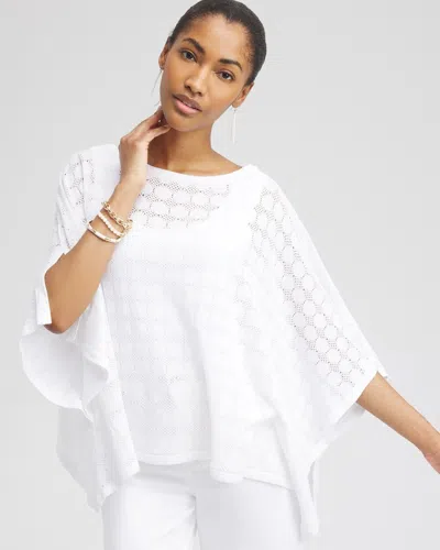 Shop Chico's Circle Knit Poncho In White Size Large/xl |