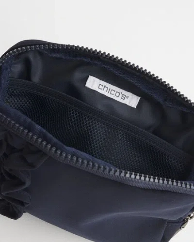 Chico's Ruffle Belt Bag In Blue |  In Navy Blue