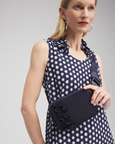 Chico's Ruffle Belt Bag In Blue |  In Navy Blue
