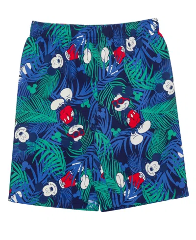 Shop Mickey Mouse Big Boys Short Sleeve Woven Shirt And Shorts In Navy