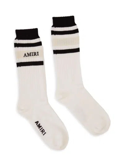 Shop Amiri Men's Stack Stripe Chunky Socks In Birch