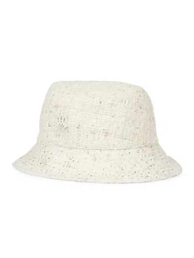 Shop Amiri Men's Crystal-embellished Bouclé Bucket Hat In Alabaster
