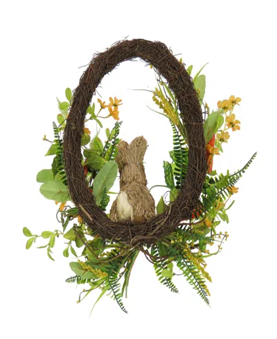 Shop National Tree Company 16" Bunny On Carrot Decorated Easter Wreath In Green