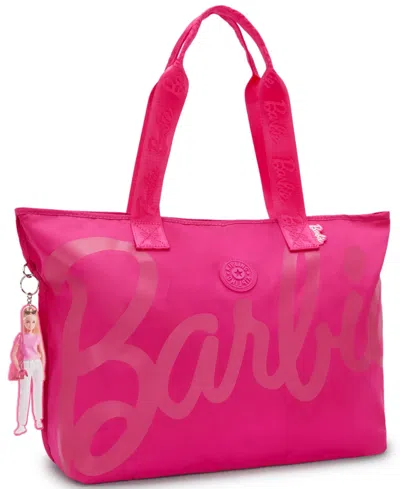 Shop Kipling Jacey Medium Barbie Shoulder Bag In Power Pink