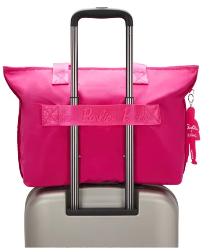 Shop Kipling Jacey Medium Barbie Shoulder Bag In Power Pink
