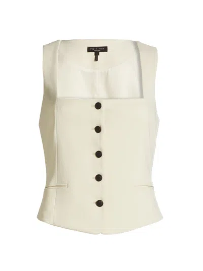 Shop Rag & Bone Women's Mariana Twill Vest In Ivory
