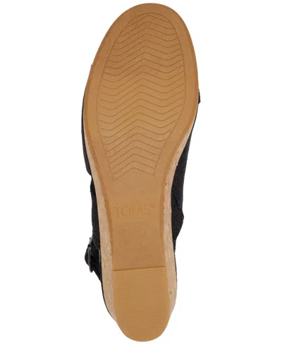 Shop Toms Women's Claudine Slingback Cork Wedge Platform Sandals In Pastel Blue Washed Denim