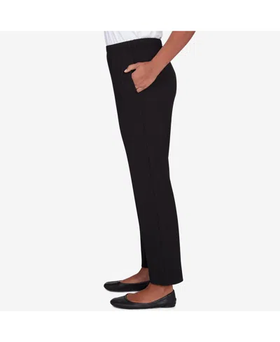 Shop Alfred Dunner Petite Opposites Attract Pull On Ribbed Pant In Black