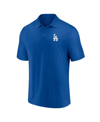 Shop Fanatics Men's  Royal, White Los Angeles Dodgers Dueling Logos Polo Shirt Combo Set In Royal,white