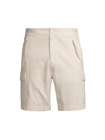 Shop Vince Men's Garment-dyed Cotton Cargo Shorts In Deco Cream