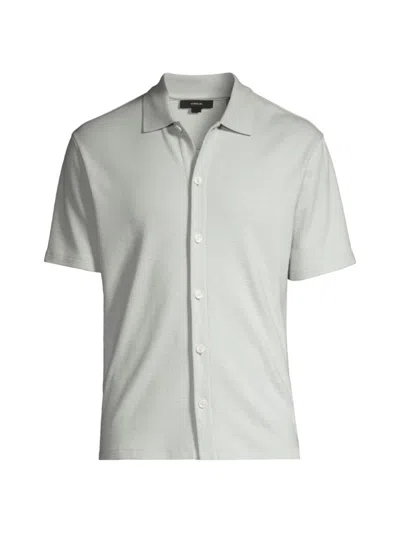 Shop Vince Men's Jacquard Button-front Shirt In Hillside Blue