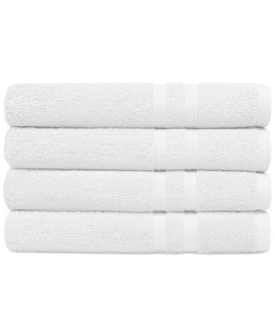 Shop Everyday Home By Trident Supremely Soft 100% Cotton 4-piece Bath Towel Set In White