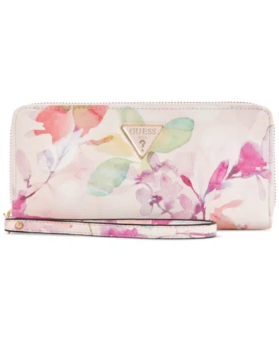 Shop Guess Clai Slg Large Zip Around Wallet, Created For Macy's In Floral
