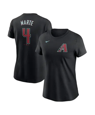 Shop Nike Women's  Ketel Marte Black Arizona Diamondbacks 2024 Fuse Name And Number T-shirt