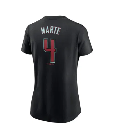 Shop Nike Women's  Ketel Marte Black Arizona Diamondbacks 2024 Fuse Name And Number T-shirt