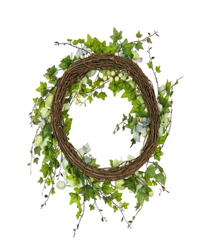 National Tree Company 22in Ivy And Eggs Easter Wreath In Blue