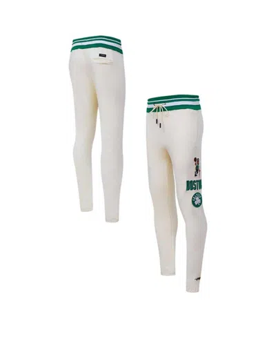 Pro Standard Cream Boston Celtics Retro Classic Fleece Sweatpants In Cream