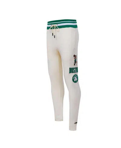 Pro Standard Cream Boston Celtics Retro Classic Fleece Sweatpants In Cream