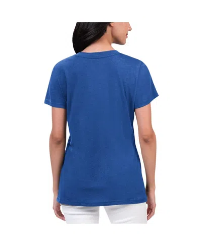 G-iii 4her By Carl Banks Women's  Royal Distressed Daniel Suarez Key Move V-neck T-shirt In Royal