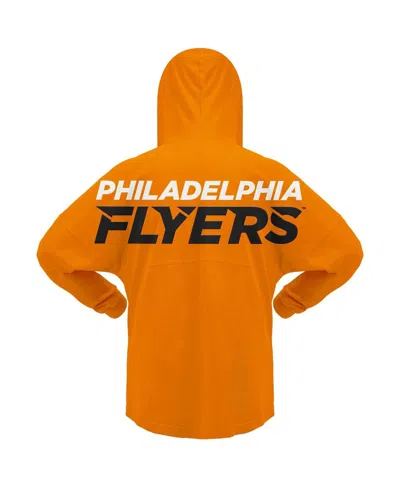 Fanatics Branded Orange Philadelphia Flyers Jersey Lace-up V-neck Long Sleeve Hoodie T-shirt In Orange