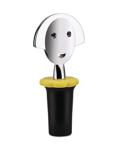 Alessi Anna G Wine Stoppers, Set Of 2 In Black