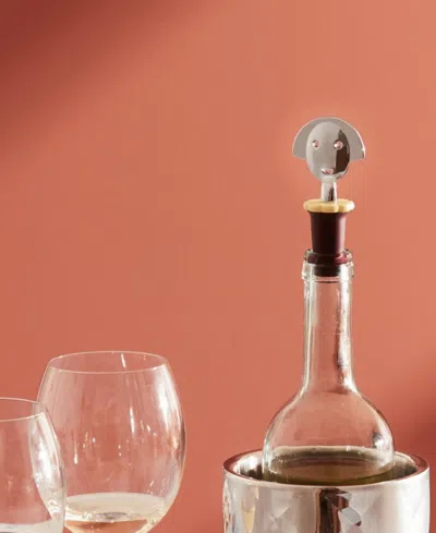 Alessi Anna G Wine Stoppers, Set Of 2 In Black