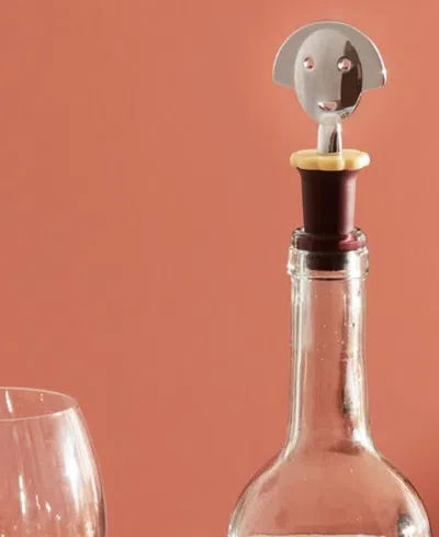 Alessi Anna G Wine Stoppers, Set Of 2 In Black