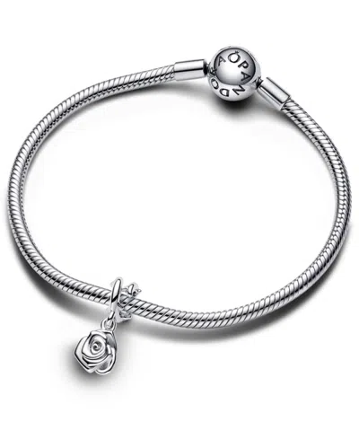 Pandora Rose In Bloom Dangle Charm In Sterling Silver In Silver