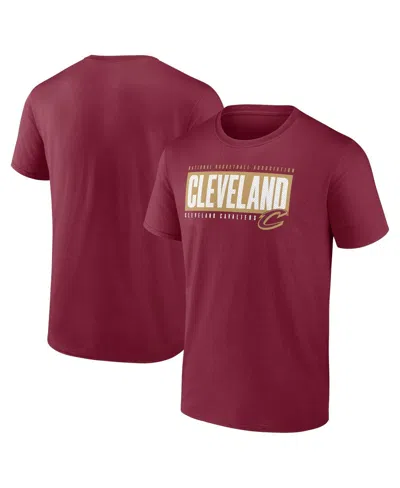Shop Fanatics Men's  Wine Cleveland Cavaliers Box Out T-shirt