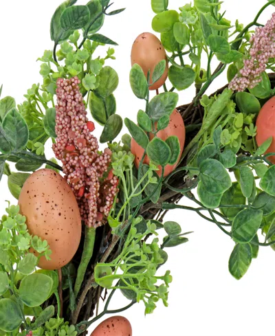 National Tree Company 22in Pink Eggs Easter Wreath In Pink