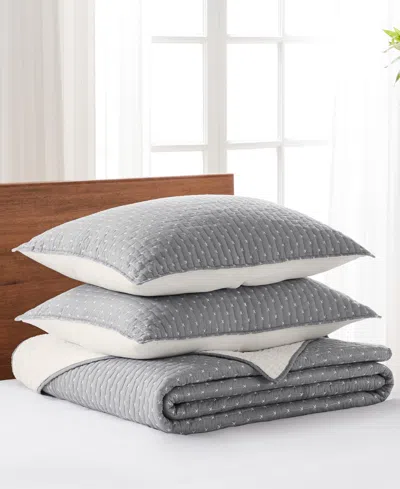 Levtex Cross Stitch Stitching 3-pc. Bedspread Sets, King/california King In Grey