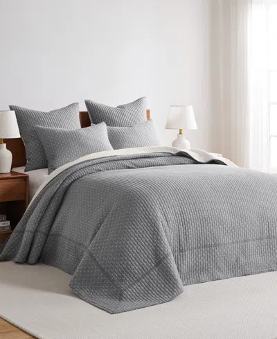 Levtex Cross Stitch Stitching 3-pc. Bedspread Sets, King/california King In Grey
