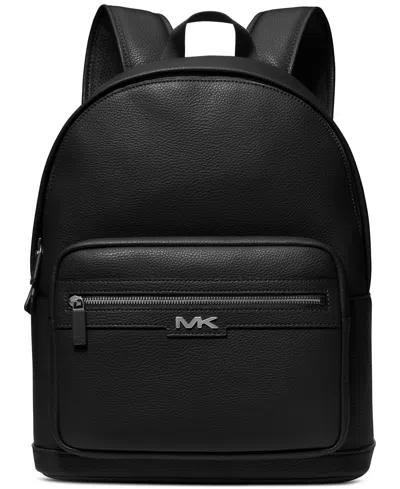 Shop Michael Kors Malone Pebble Solid-color Backpack In Black