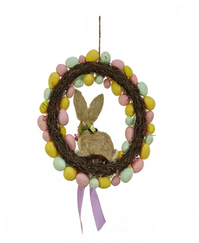 Shop National Tree Company 16" Egg Wreath With Bunny Center In Yellow