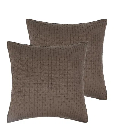 Levtex Cross Stitch Stitching 2-pc. Sham Set, European In Cocoa