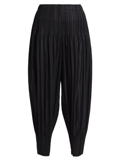 Shop Issey Miyake Women's Fluffy Basics Tapered Pants In Black