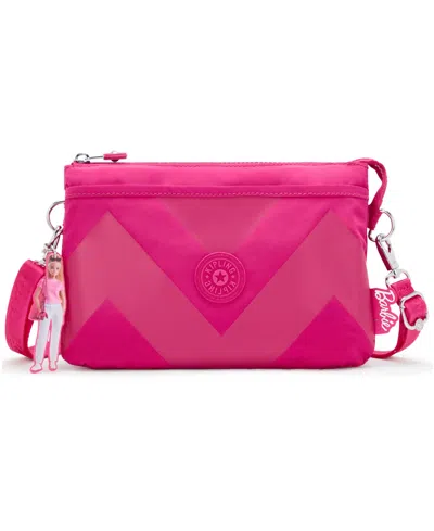 Shop Kipling Riri Barbie Crossbody Bag In Power Pink
