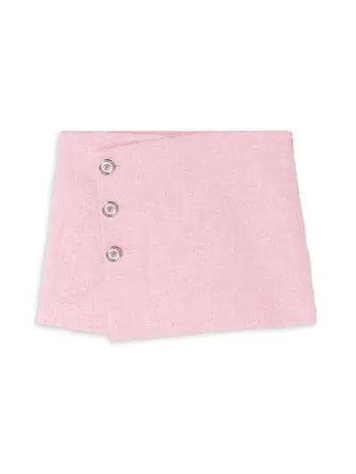 Shop Versace Little Girl's & Girl's Cotton Tweed Shorts In Pastel Pink