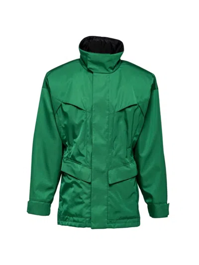 Shop Prada Men's Re-nylon Jacket In Green
