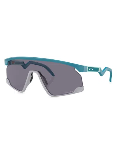 Shop Oakley Men's Bxtr Prism Rectangular Shield Sunglasses In Teal Grey Blue Grey