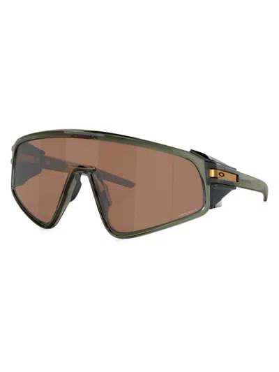 Shop Oakley Men's 0oo9404 35mm Rectangular Sunglasses In Transparent Olive Brown
