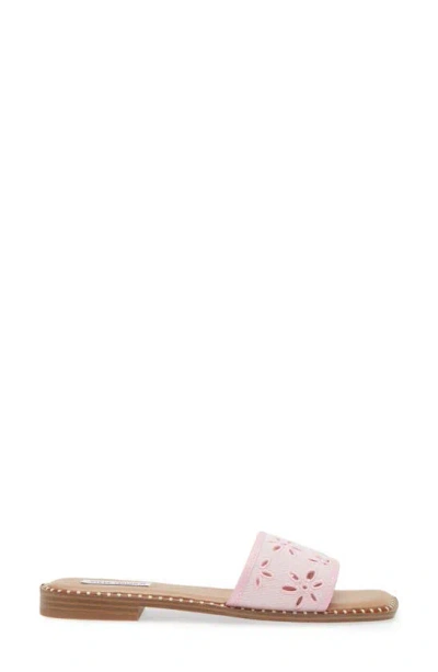 Shop Steve Madden Nolitta Embroidered Eyelet Slide Sandal In Pink