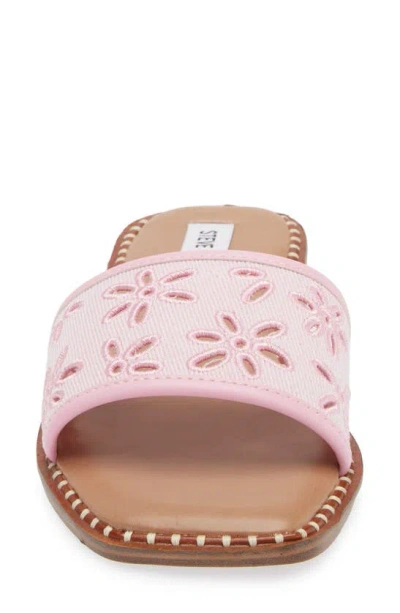 Shop Steve Madden Nolitta Embroidered Eyelet Slide Sandal In Pink