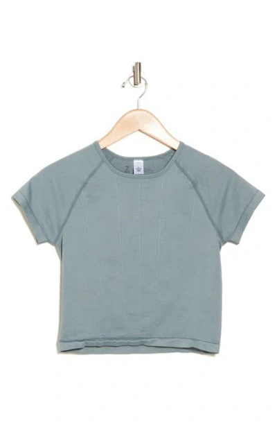 Shop Z By Zella Seamless Stretch Crop Shirt In Grey Thunder