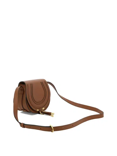 Shop Chloé "small Marcie" Crossbody Bag In Brown