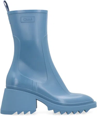 Shop Chloé Betty Rubber Boots In Blue