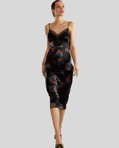 Shop Cynthia Rowley Silk Lace Slip Dress In Black