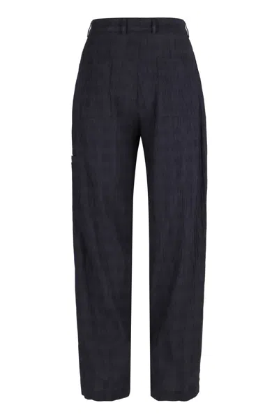 Shop Emporio Armani Technical Fabric Pants In Blue