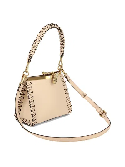 Shop Etro "mini Vela" Shoulder Bag With Thread Work In Pink